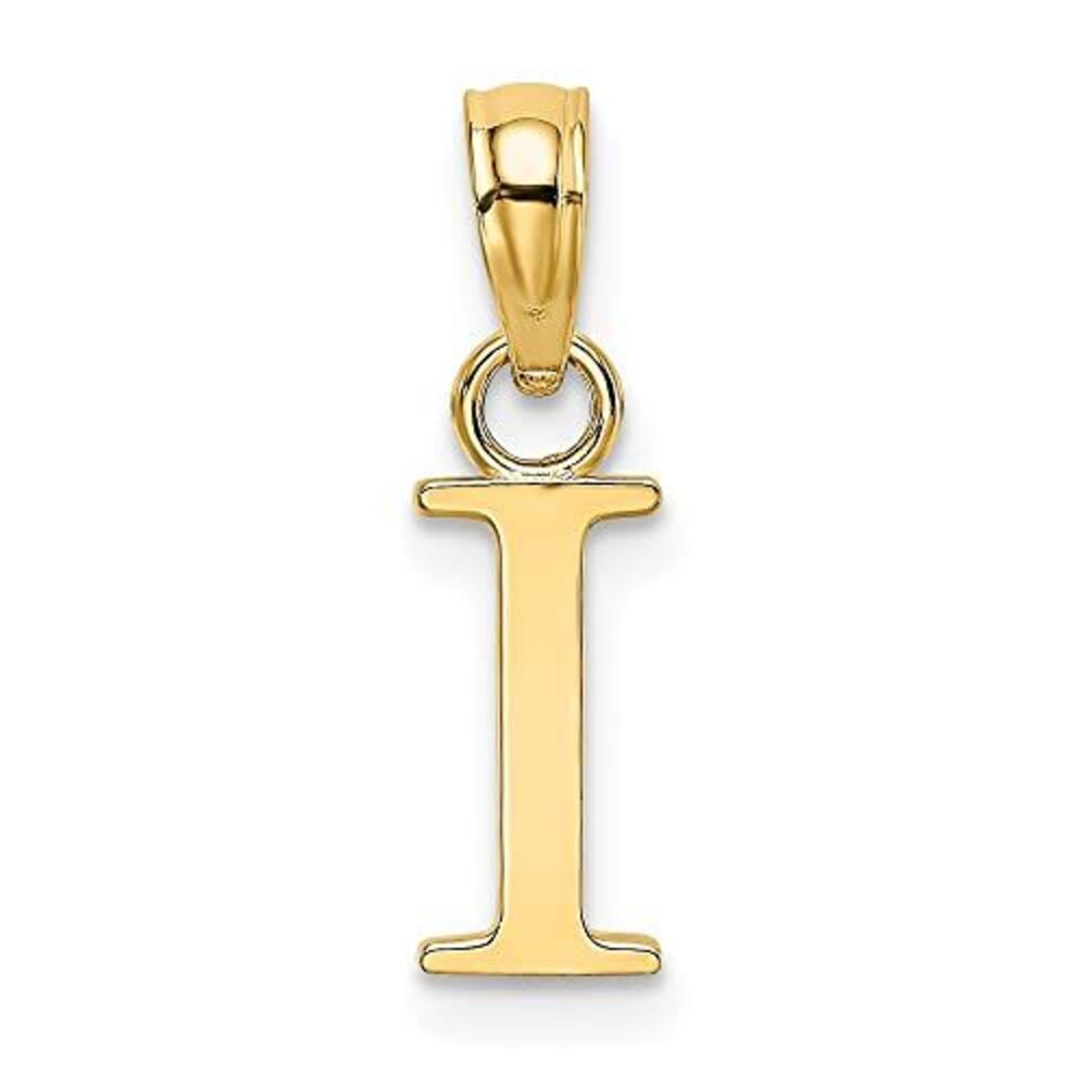 10k Yellow Gold Polished I Block Initial Charm - image 7